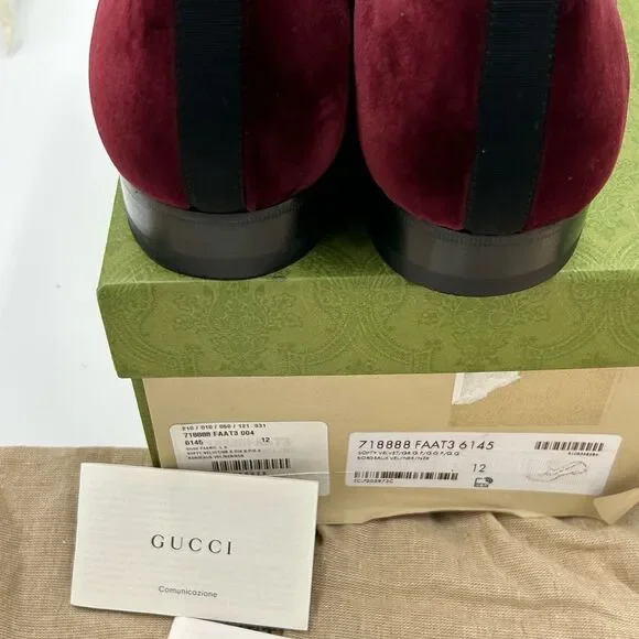 Men’s Gucci Horsebit velvet loafers size 12 fits 13 US made in Italy - Picture 7 of 12